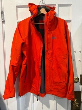 REI Men’s Hooded Rain Jacket in Bright Orange